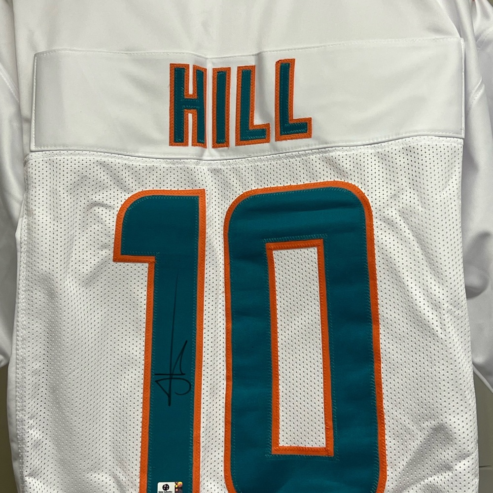 Teal and White Men's Sports Jersey-autographed